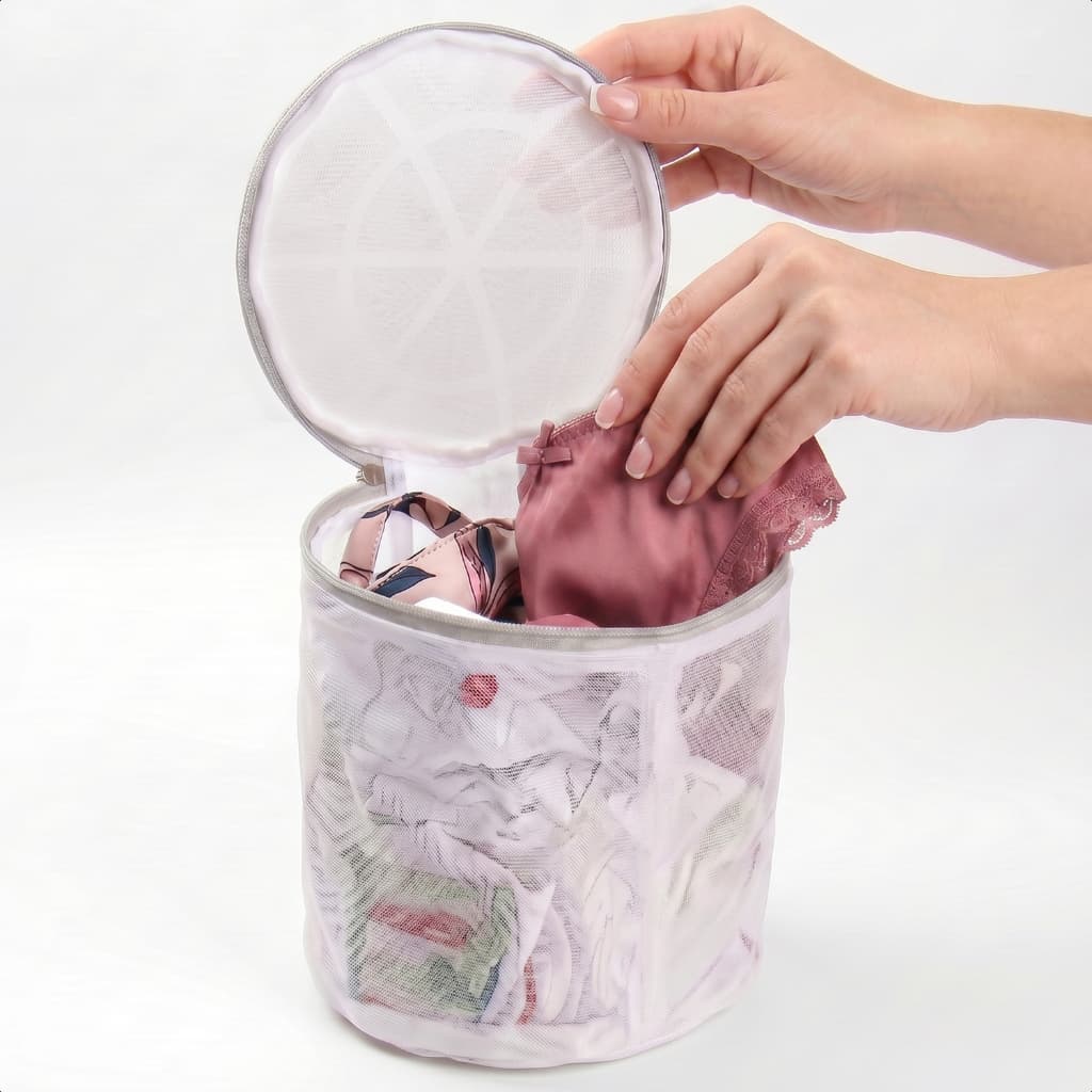 Saco Protetor Para Lavagem De Roupas Íntimas Delicadas 15x16cm 3D Tecido Respirável