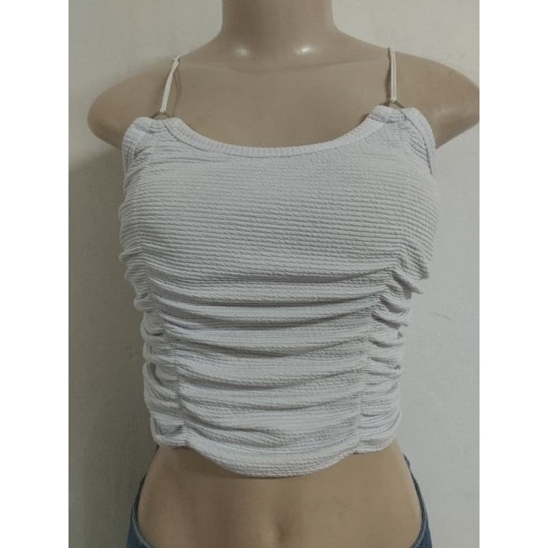 Blusa feminina cropped branca, veste 38/40.