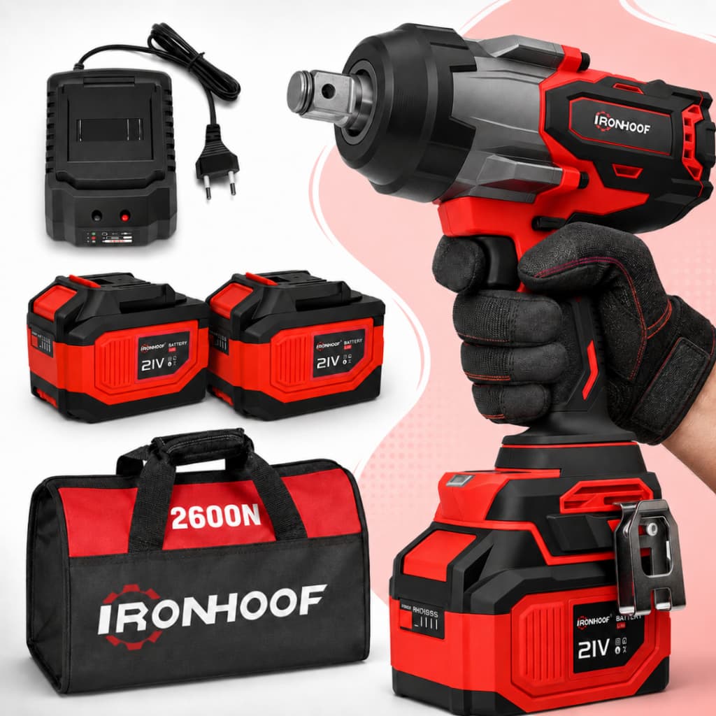 Chave De Impacto A Bateria 2600N.M Profissional Brushless Com 2 Baterias
