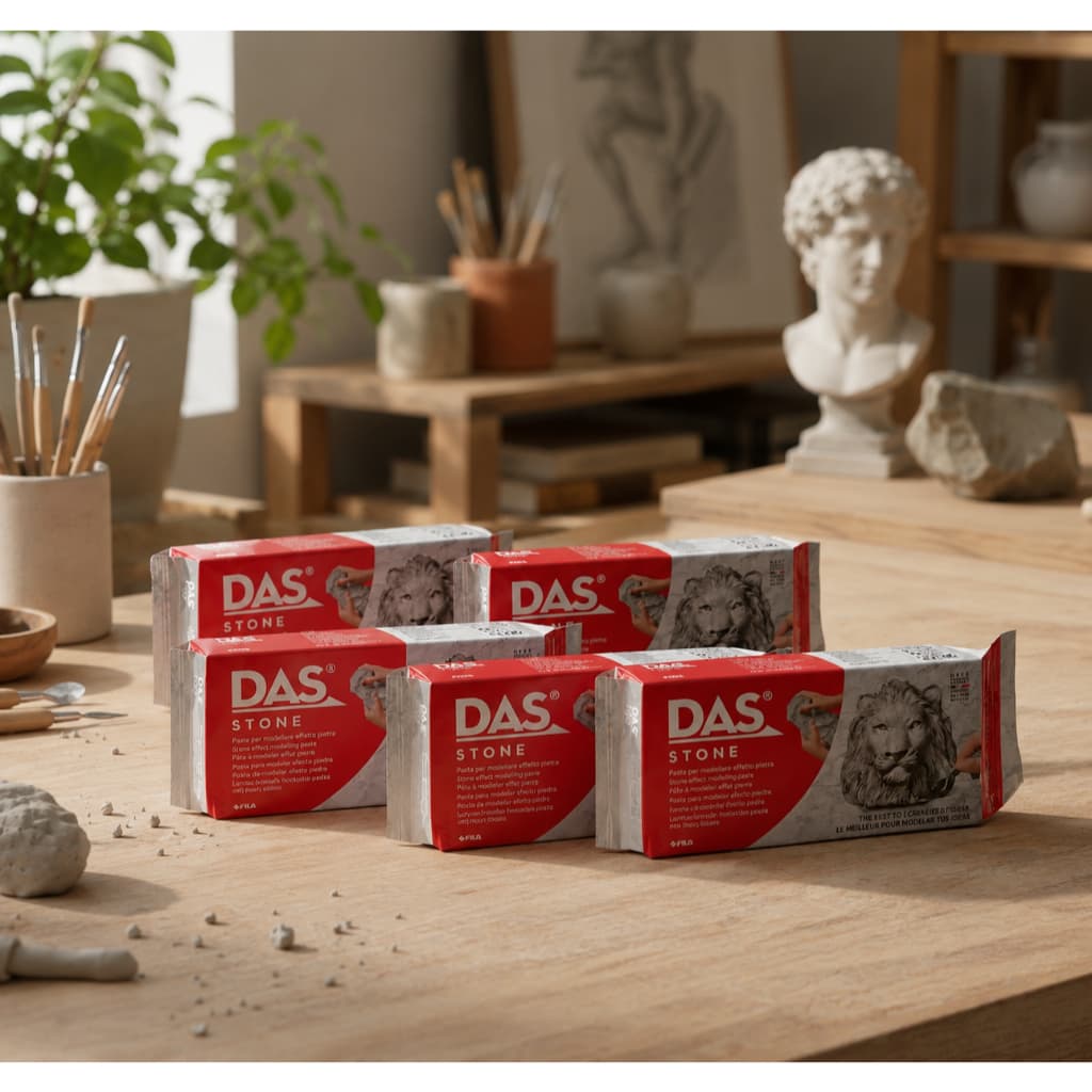Kit Massa Modelar Cerâmica Fria DAS stone Escultura 5 kg clay