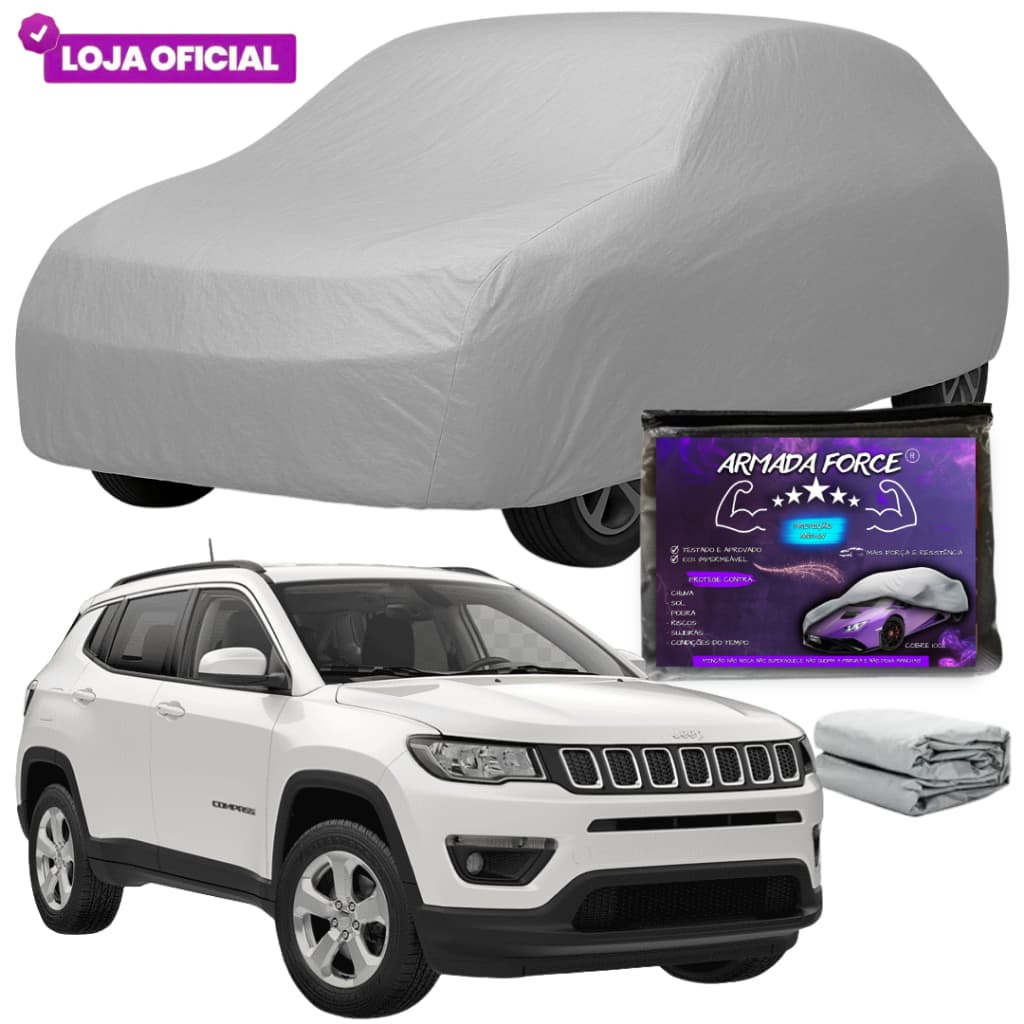 Capa Cobrir Jeep Compass ARMADA FORCE  Forrada 100% Impermeável Protege Sol Chuva Poeira Anti-UV