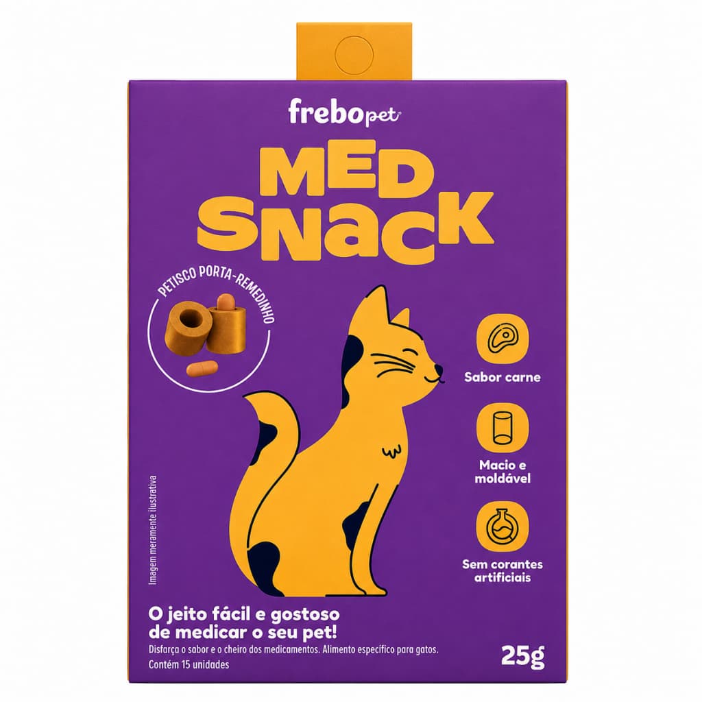 MedSnack Porta Comprimido para Gatos Petisco Moldável Esconde Remédio - 15 Unidades Por Caixa