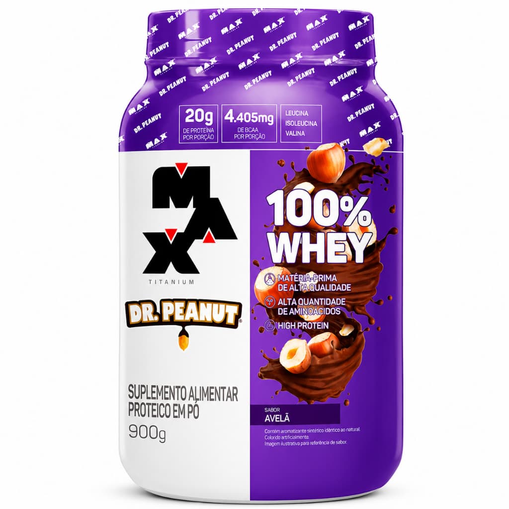 Whey Protein 100% Whey Dr. Peanut Pote 900g - Max Titanium