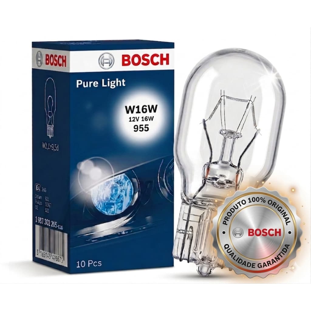 Lâmpada Super Pingão W16W 12V Bosch Original 1987302205