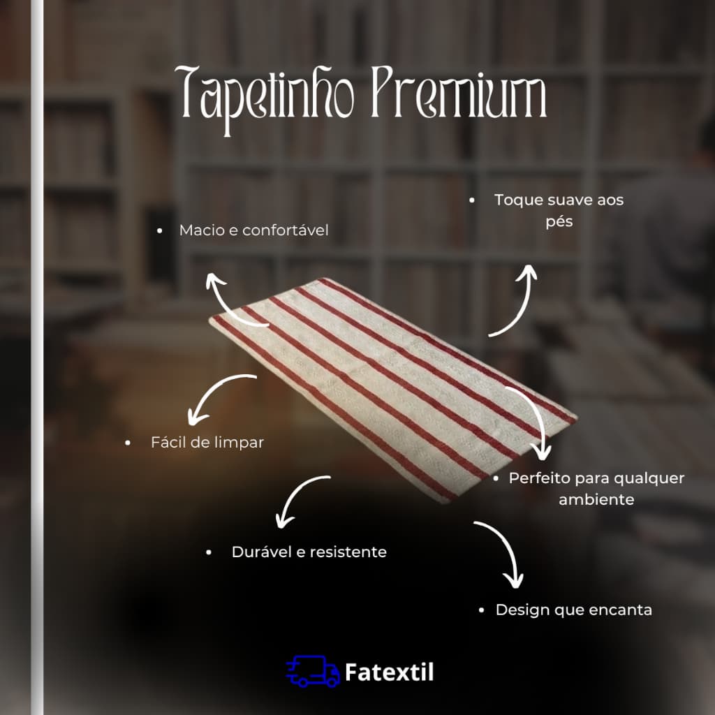 Tapete Premium  Medida 45x70  100% algodão  Moderna Confortável Decorativa