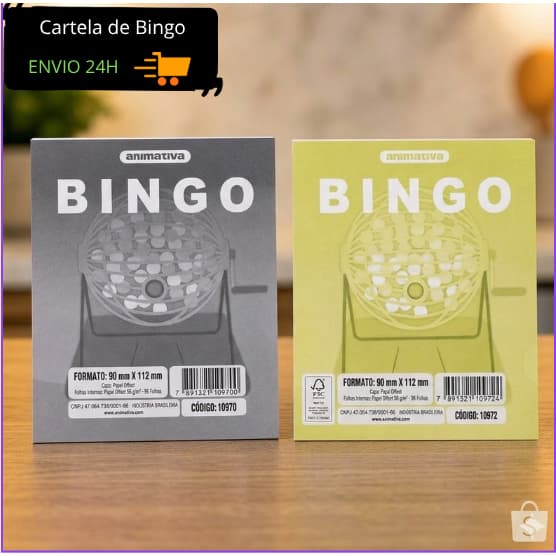 Cartela Bingo 96 Folhas Atacado Cores Rosa Azul Amarelo Cinza Kit Diversão Família Alta Qualidade