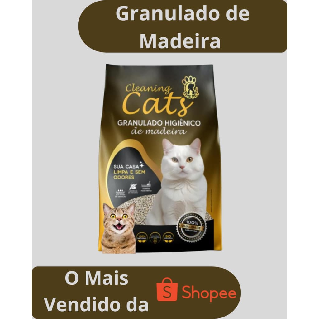 Granulado Higiênico De Madeira Biodegradável Gatos e Roedores