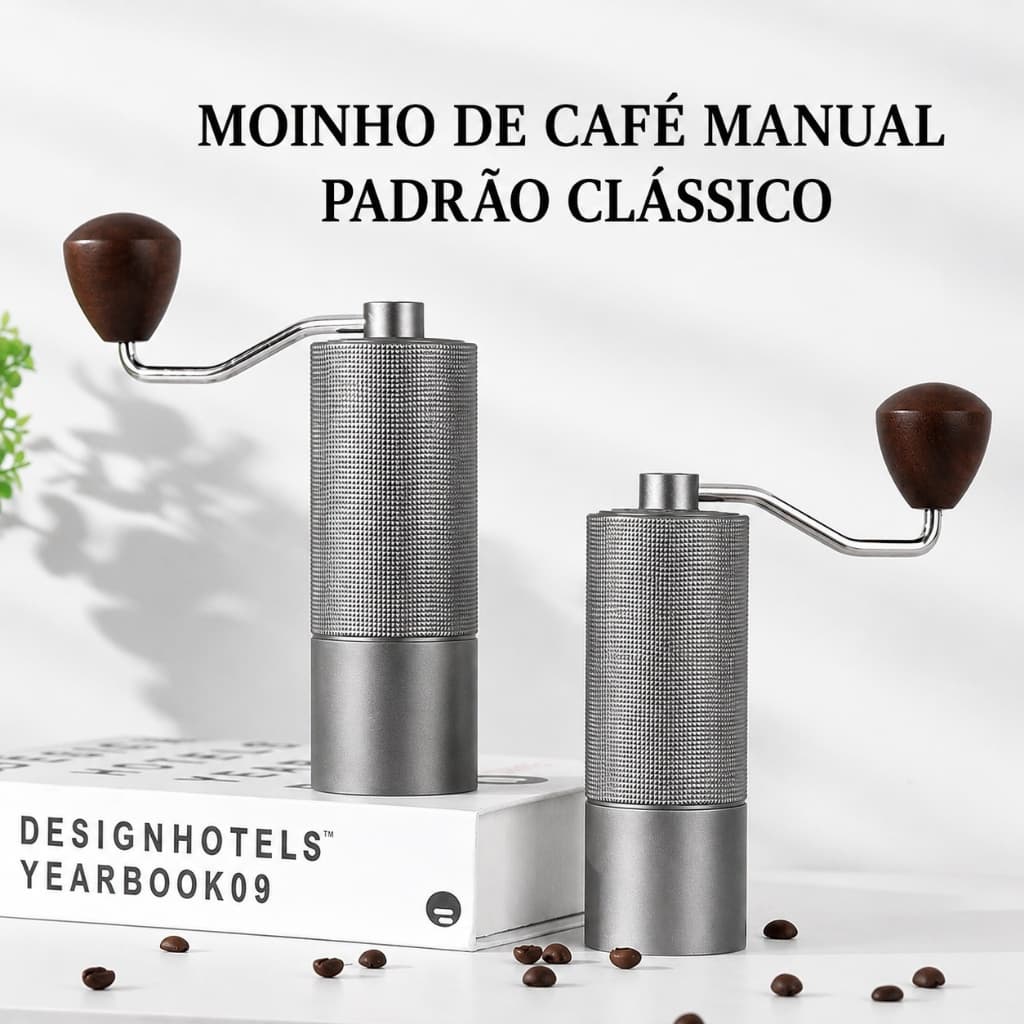 Moedor Café Manual Premium Alumínio CNC 420 Alta Precisão Portátil Profissional
