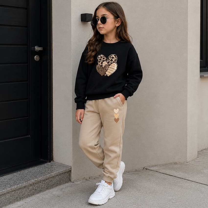 Conjunto Moletom Infantil Agasalho Inverno Fofo Menina Estiloso