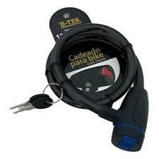 Cadeado para Bicicleta Reforçado Cabo de Aço 12x700mm c/ Chave Segurança p/ Bike e Motos
