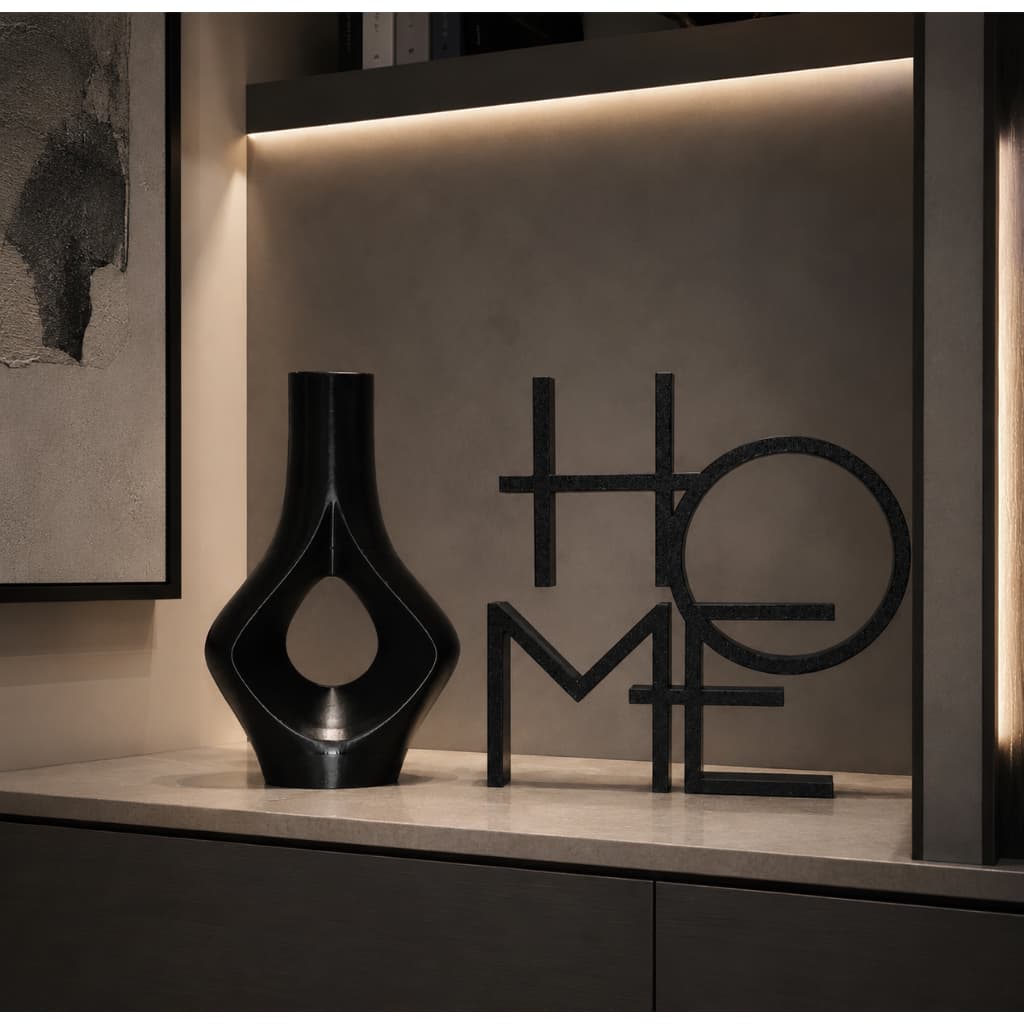 Kit Decoração Minimalista Home com Vaso Escultural Moderno | Decoração Moderna | Decoração Minimalista