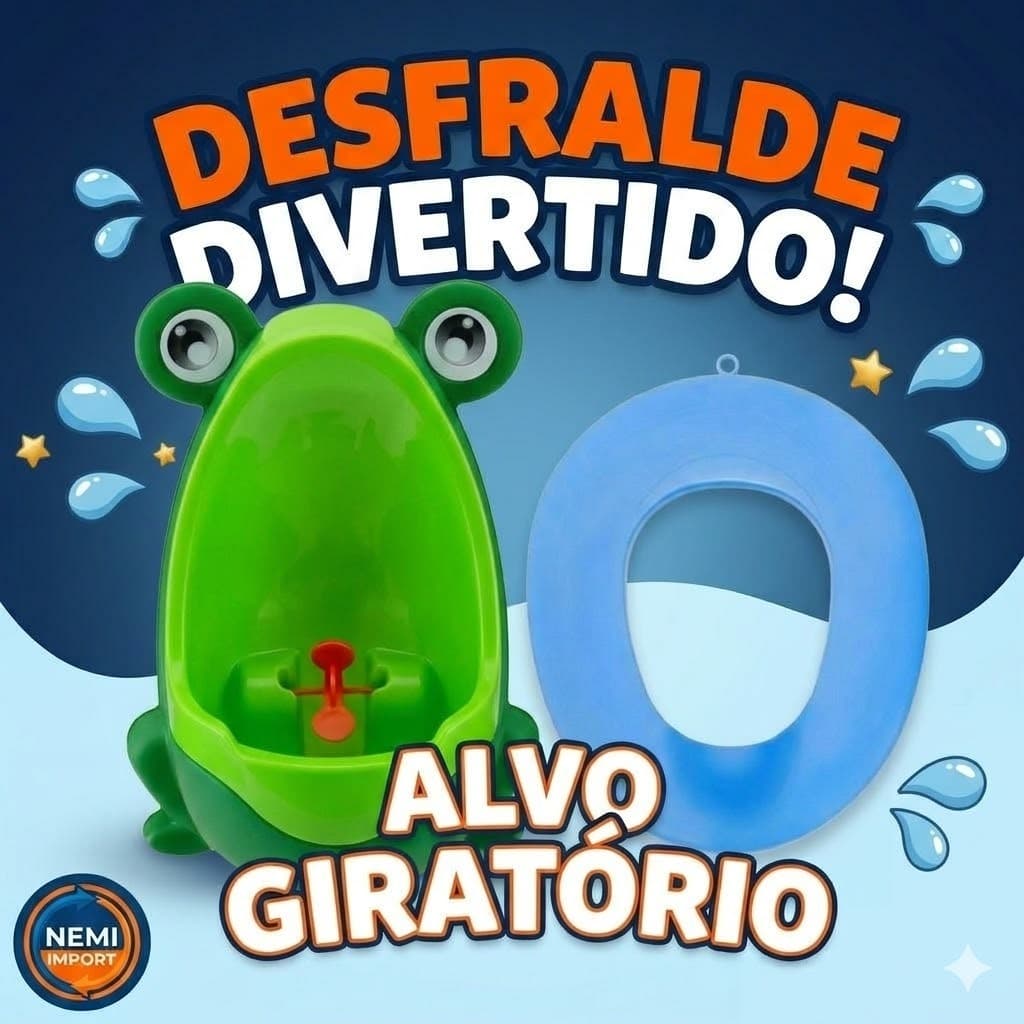 Mictório Sapinho Infantil Desfralde Menino Com Alvo Giratório