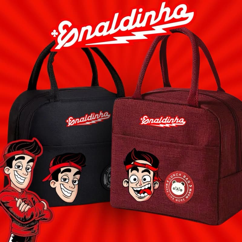 Bolsa Térmica Lancheira Enaldinho - Isolamento Térmico - Marmita - Espaçosa - Fitness Escola Trabalho Lazer