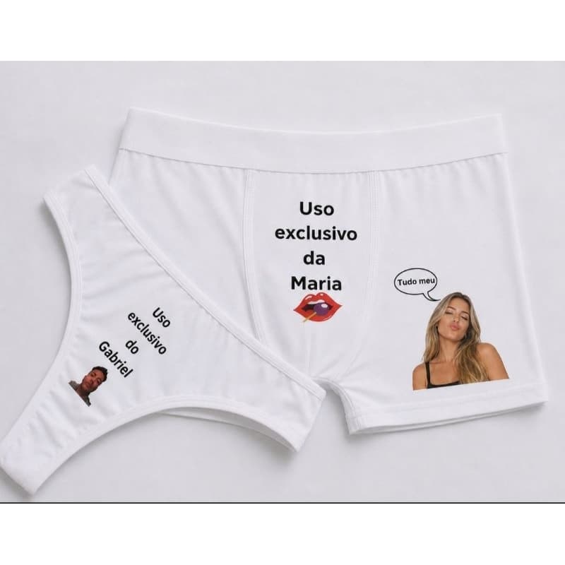 Cueca Personalizada com Foto presente Dia dos namorados