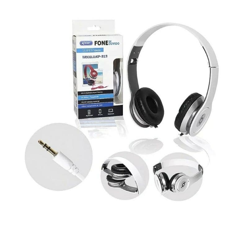 Fone de Ouvido com Microfone Knup KP-313 – Áudio Estéreo, Confortável e Ideal para PC, Notebook e Celular