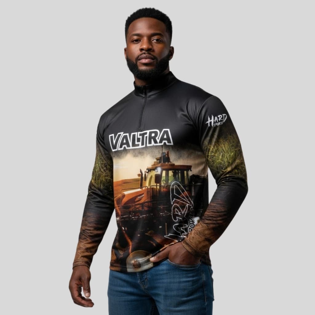 Camisa Agro Trator Valtra Com Proteção Uv50+ Dryfit e Confortável