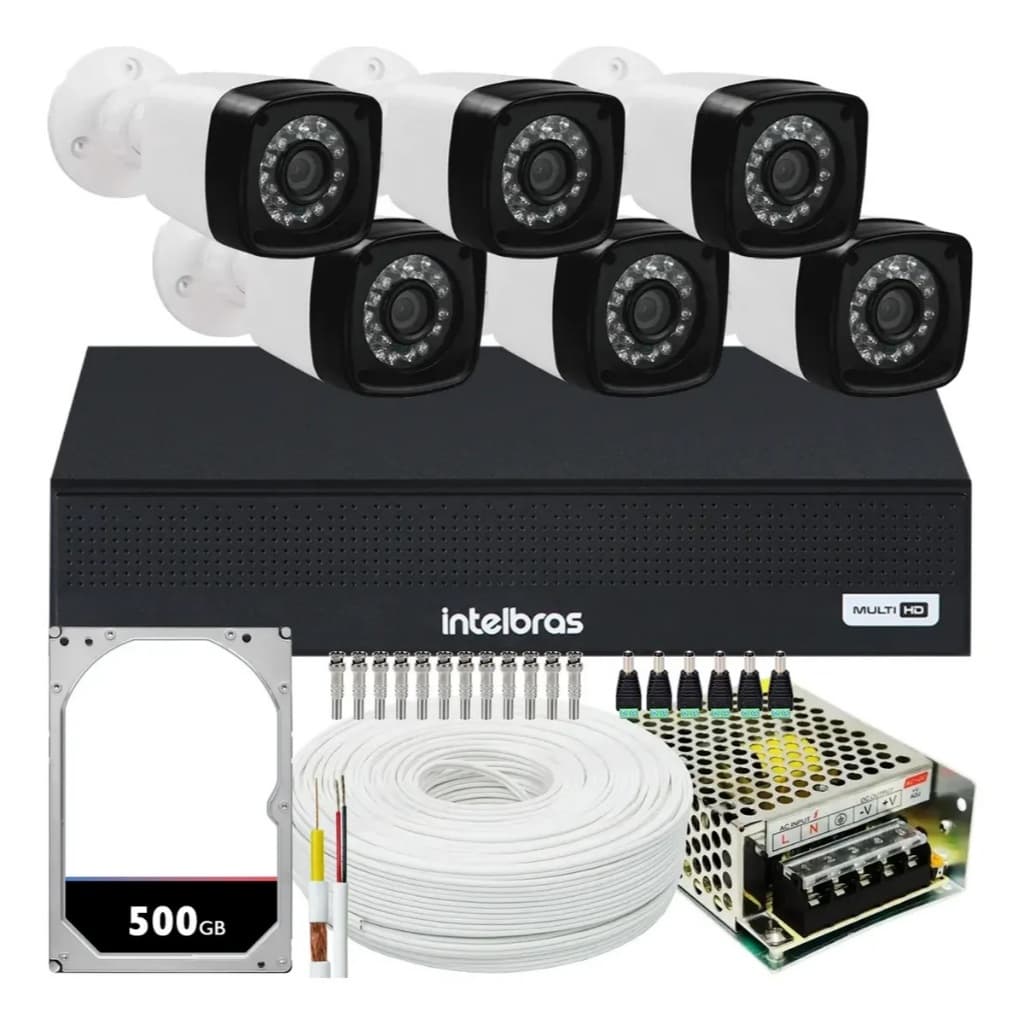 Kit Cftv 6 Câmeras Segurança Full Hd 1080p Dvr Mhdx 1108-c