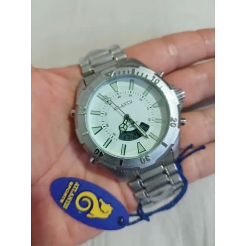 Relogio Atlantis Prata Fundo Branco A3482