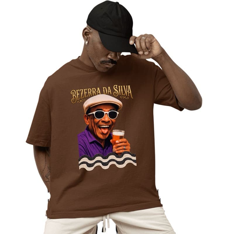 Camiseta OVERSIZED bezerra da silva Estampada  Casual samba pagode