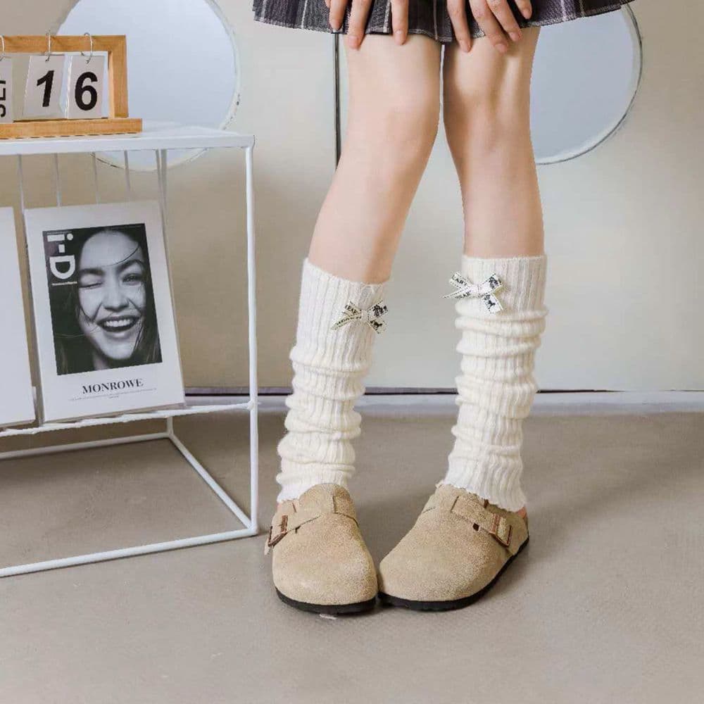 Polainas De Malha – Meias Empilháveis De Cor Sólida Para Moda JK , Emagrecimento E Estilo