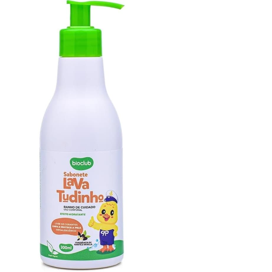 Sabonete Liquido Infantil "Lava Tudinho" 300ml 100% Vegano Bioclub