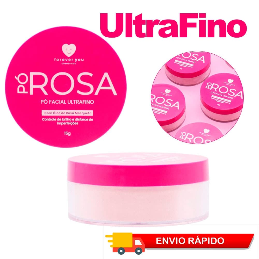 Pó Facial Rosa Ultrafino Óleo Rosa Mosqueta Foreveryou 15g