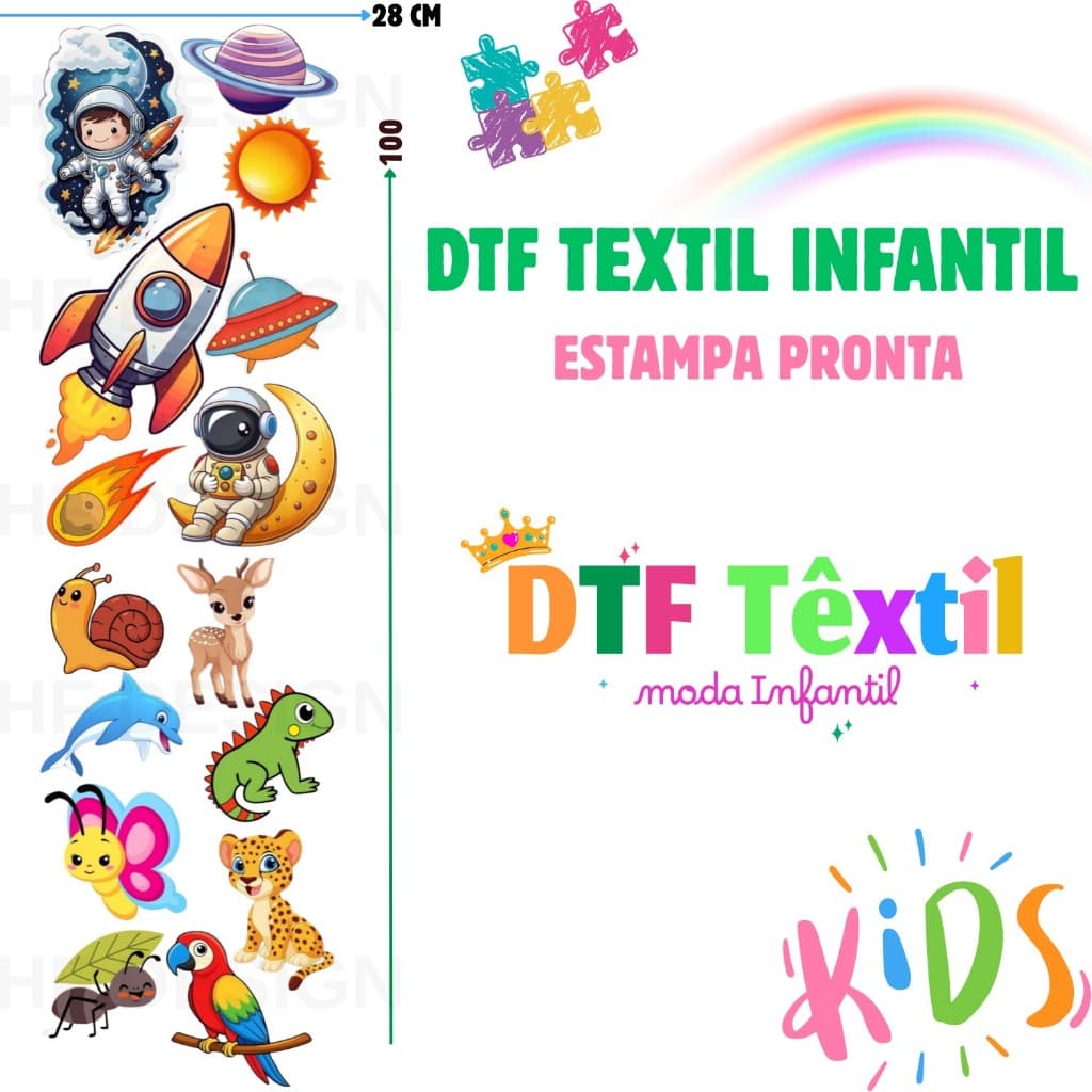 DTF Textil Aplique Termocolante Infantil Para Tecidos Estampa Pronta Ref826 Envio 24hs