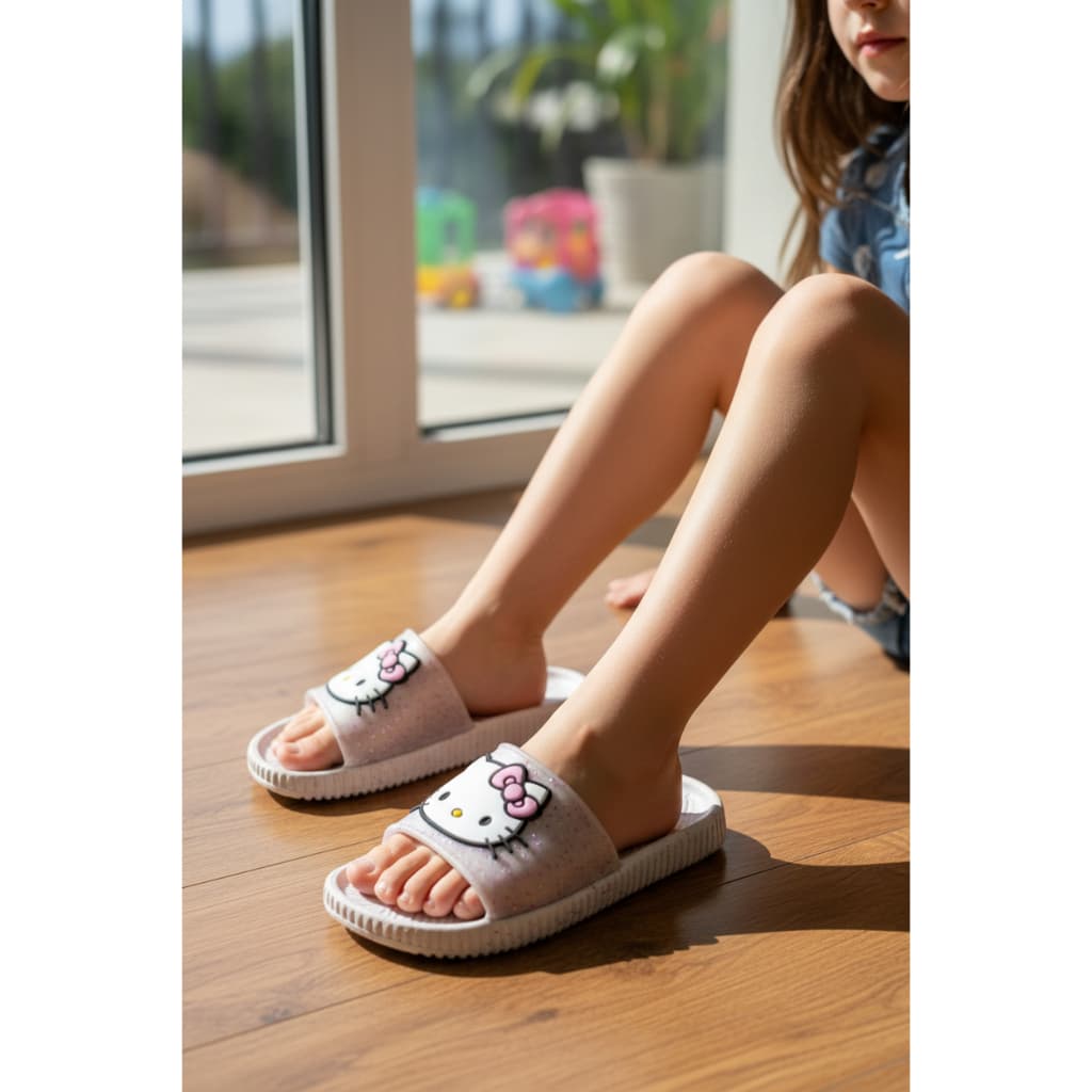 Chinelo Nuvem Infantil Menina Glitter Confortável Leve Slide Juvenil Hello