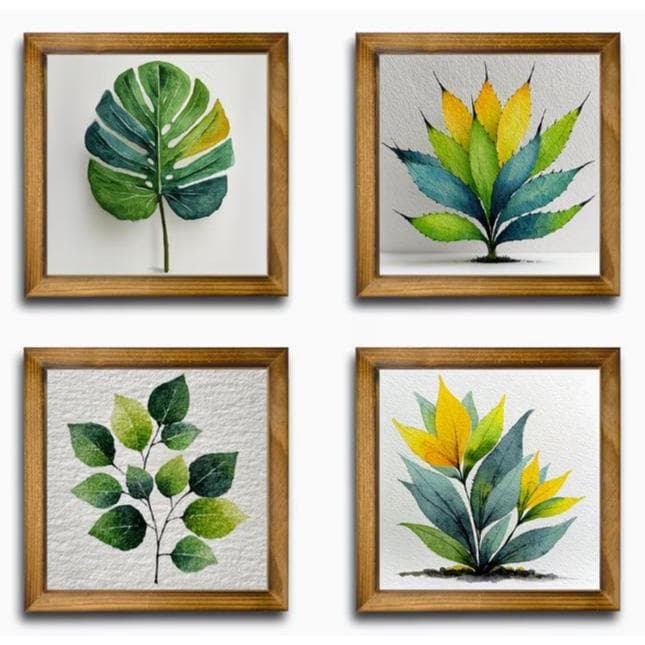 Quadros Decorativos Folhagens Coloridas Abstrata Moderna 3D Sala Quarto Hall Escritorios Banheiro