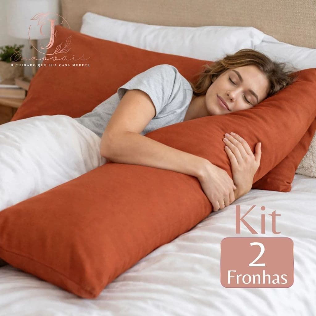 2 Fronha Xuxão Corpo  Grande Zíper 1,30mx40cm Percal Flex 400 Fios Toque Macio