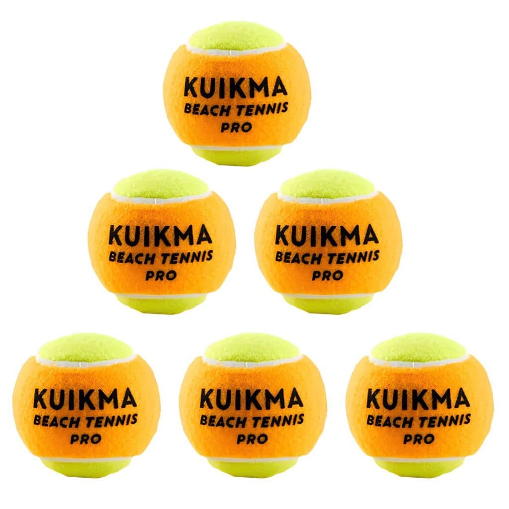 Kit Com 6 Bolas Beach Tennis Bolinha Tênis Praia Decathlon Kuikma Pro  (ex-sandever)