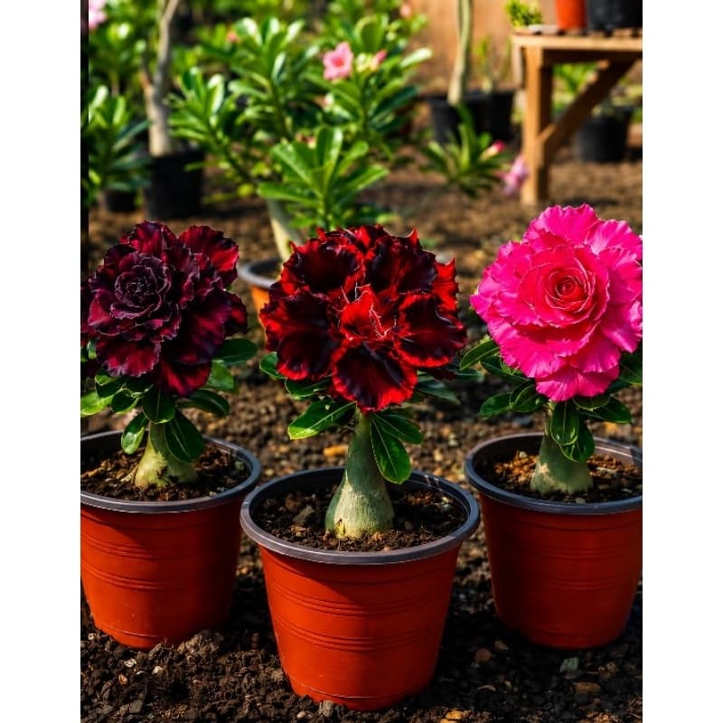 conjunto sementes rosas do deserto raridade tripla