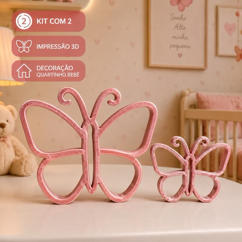 Kit Borboletas Decorativas 3D | Decoração Quartinho Bebê