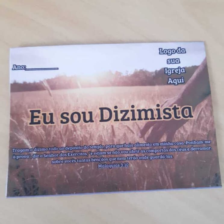 Envelope de Dízimo Tamanho 16 CM de Largura x 11 CM de Altura, Impresso em Papel 90 ou 120 gramas...