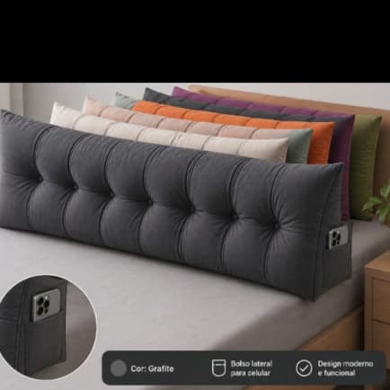 Almofada cabiceira oval ou retangular  tecido suede varias cores  Aione Decor