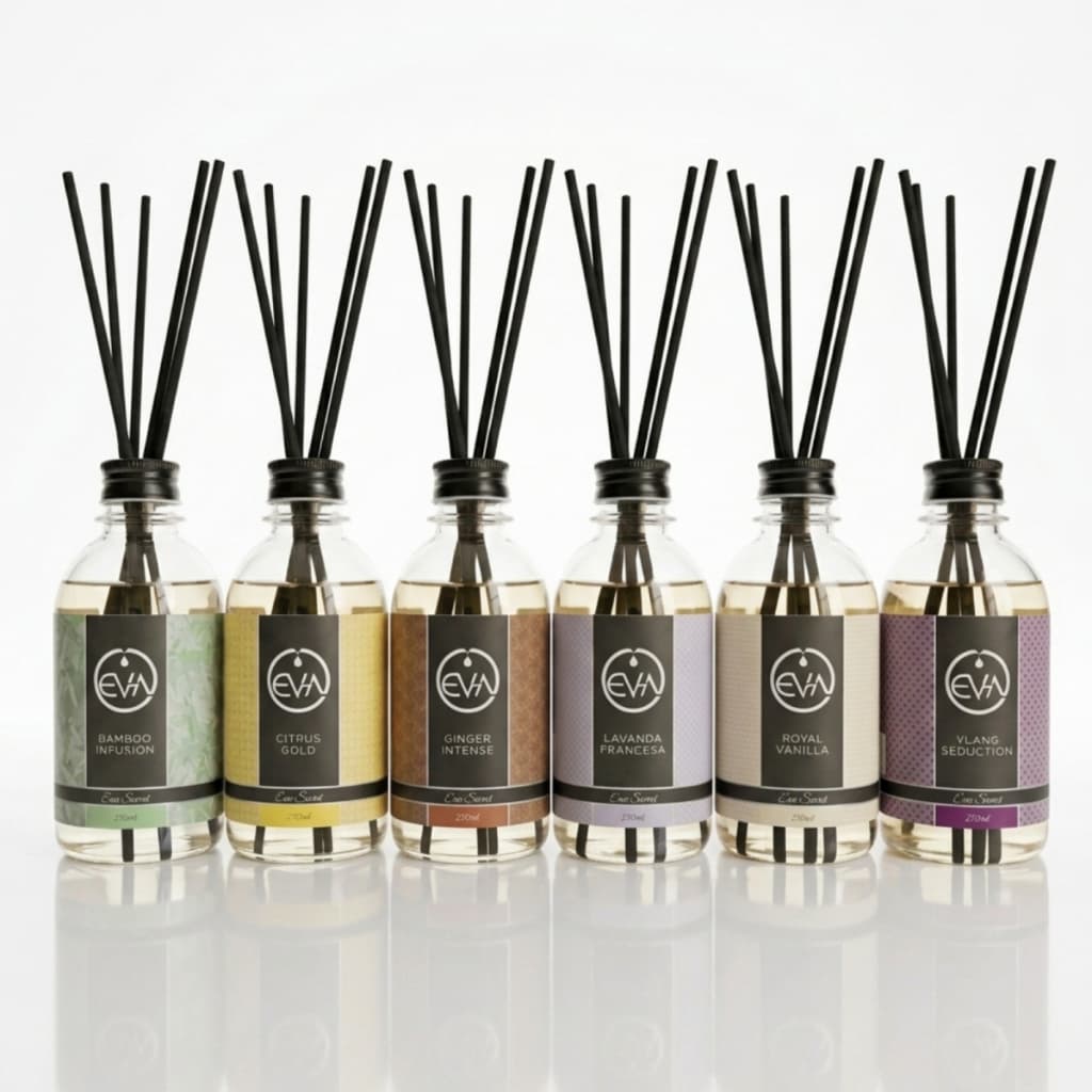 Difusor De Varetas Aromatizador De Ambiente Eva Secret - Lavanda / Baunilha / Bambu 250ml