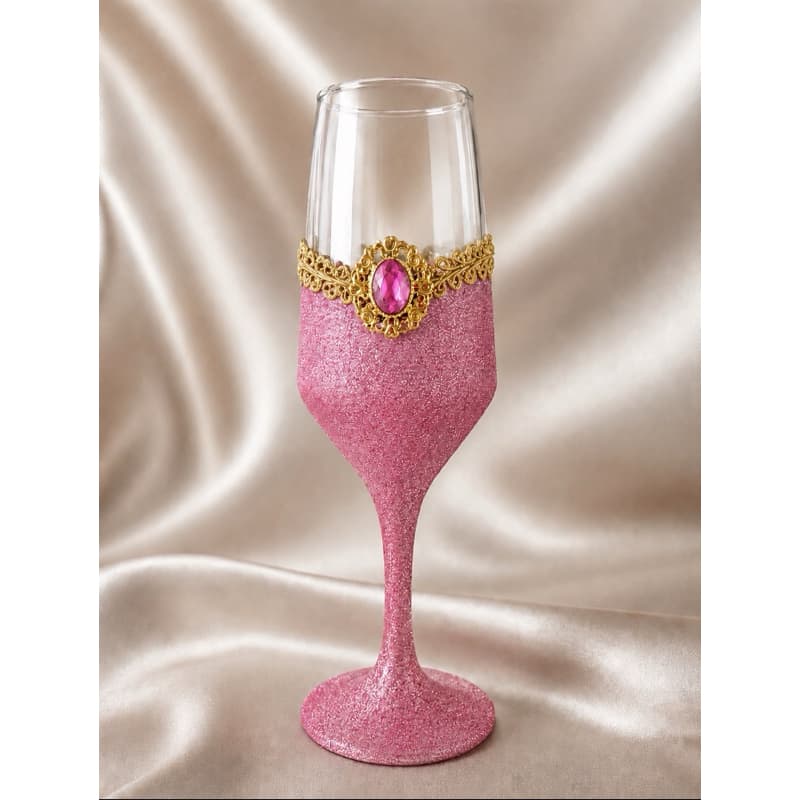 TAÇA POMBOGIRA MENINA ROSA GLITTER 180ML