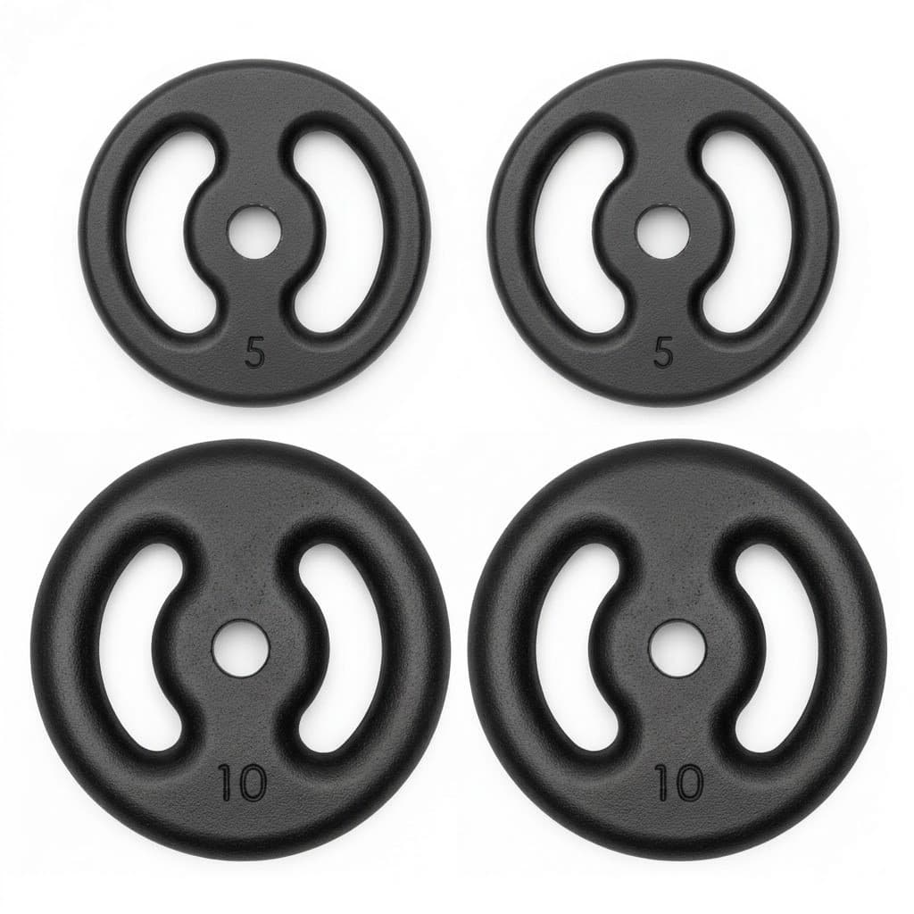 Kit Anilhas 2 De 10Kg + 2 De 5Kg Total De 30 kg para Musculação e Treino em Casa Halter Anilha Peso Academia Musculação