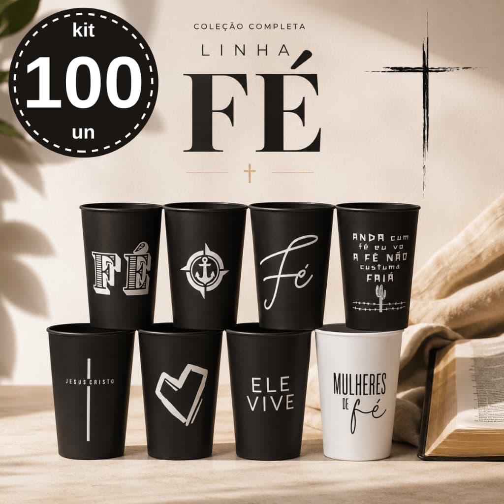 Kit 100 Copos Lembrancinha Evangélica Lembrancinha Cristã Lembrancinha Gospel Lembrancinha Culto
