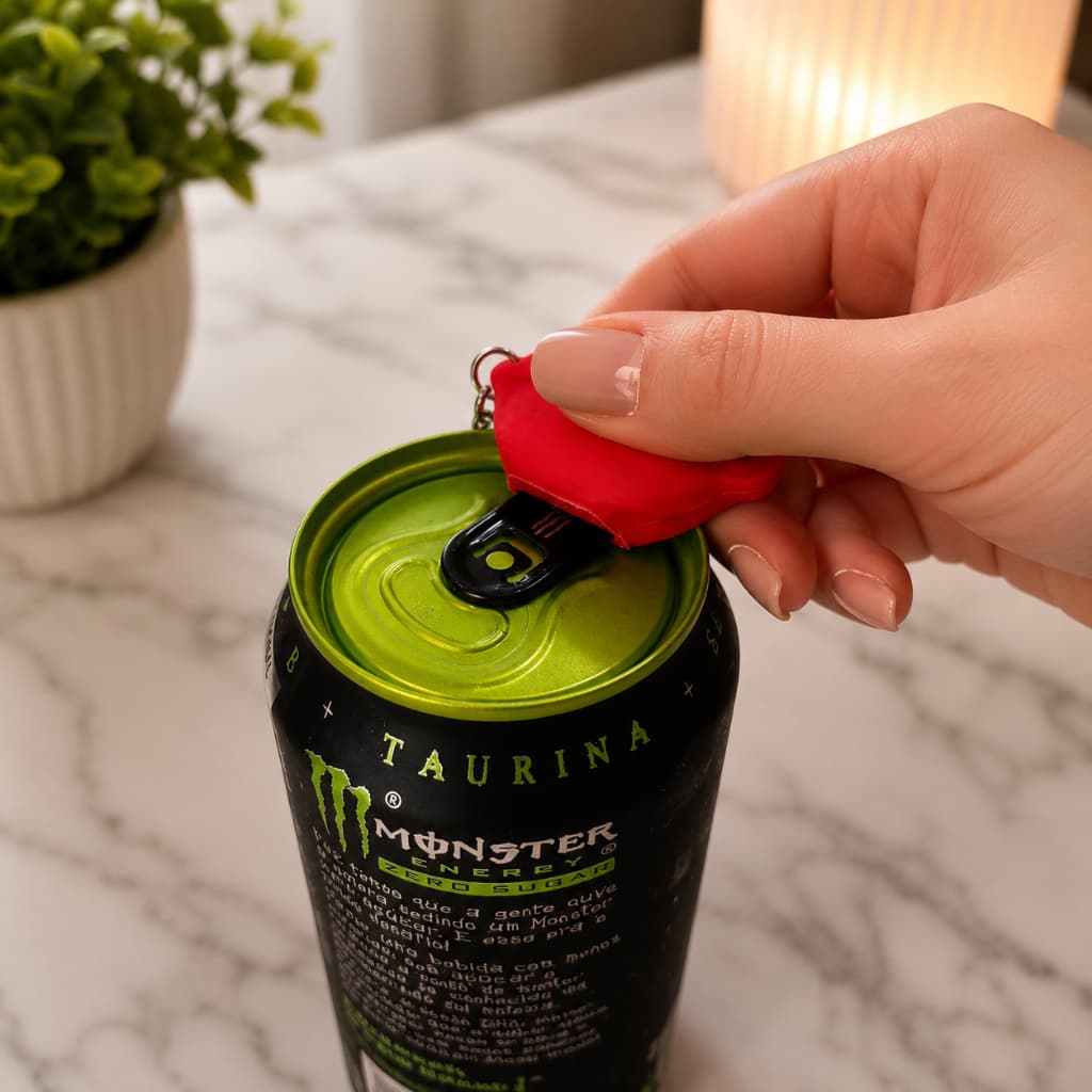 Chaveiro Abridor de Latas Beijo – Protege Unhas Longas Chaveiro Feminino Salva Unhas