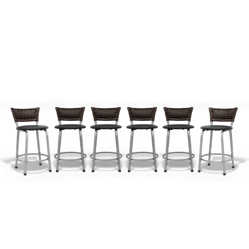 Kit 6 Bancos Banquetas Baixo 45cm Para Mesa Bistrô Cozinha Gourmet Área De Lazer Bar Lanchonete