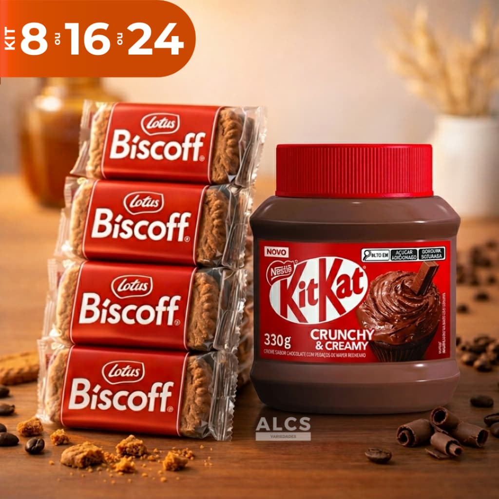 Kit Creme KitKat Crunchy Creamy + Biscoff Belga Importado 8 16 24 Un Chocolate Crocante Original