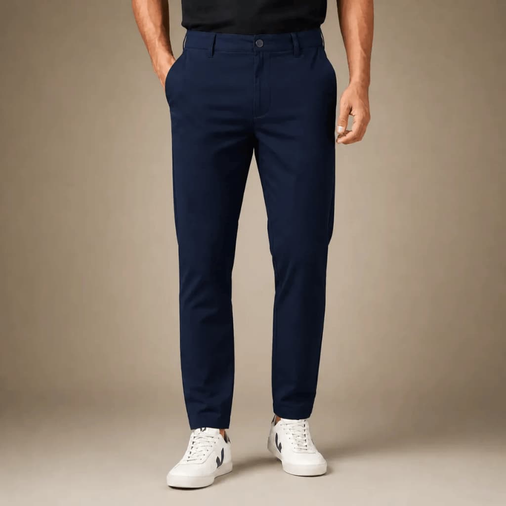 Calça Old Money Sport Fino Alfaiataria Social Preta Slim Com Bolso Embutido Elastano