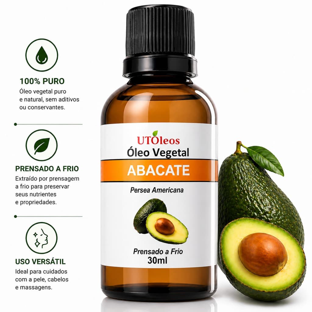 Óleo Vegetal de Abacate Puro e Natural