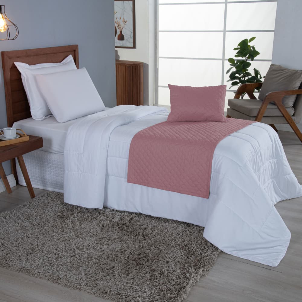 Kit Peseira Solteiro 3 Peças(1Peseira, 1Capa de Almofada e 1Enchimento Almofada) Comfort Poliéster