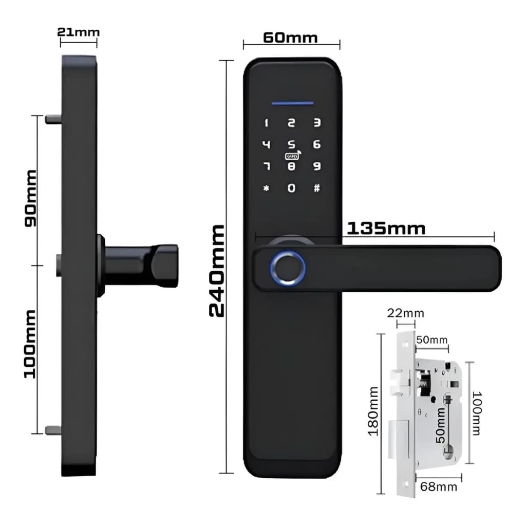 Fechadura Eletrônica Digital Biometria Bbg Smart Lock Bluetooth Impressão Digital