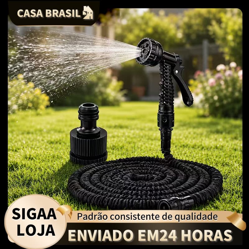 Mangueira Magica 15m/30m Flexível Irrigação E 7 Tipos De Jato