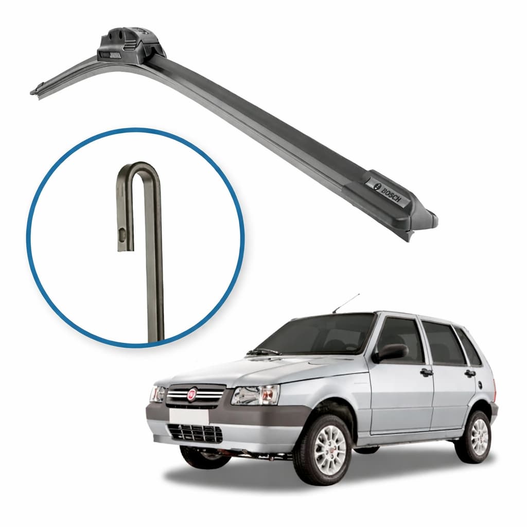 Kit Palhetas Limpador Parabrisa Uno Mille 1995 a 2013 Dianteiro Traseiro 18” 16”