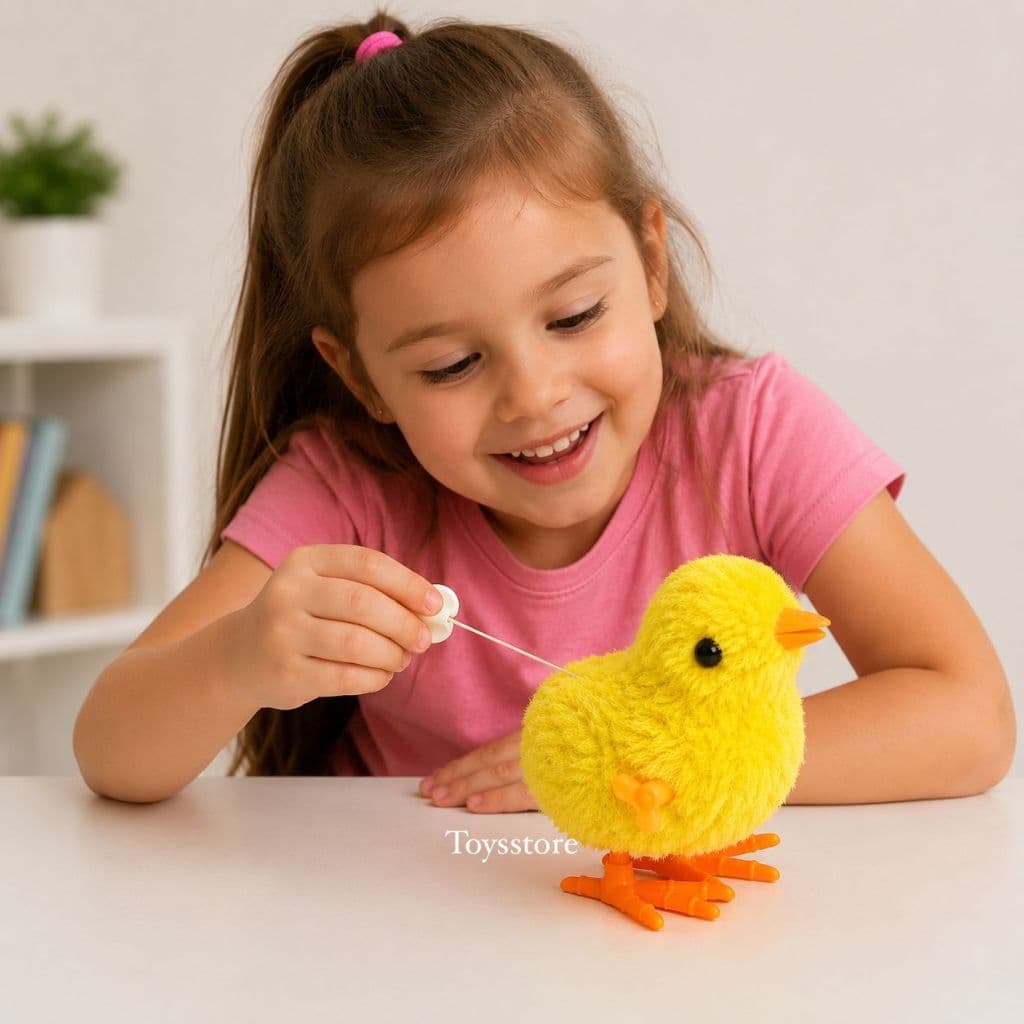Kit 2 Pintinhos Amarelinho De Pelúcia Com Corda brinquedo Infantil