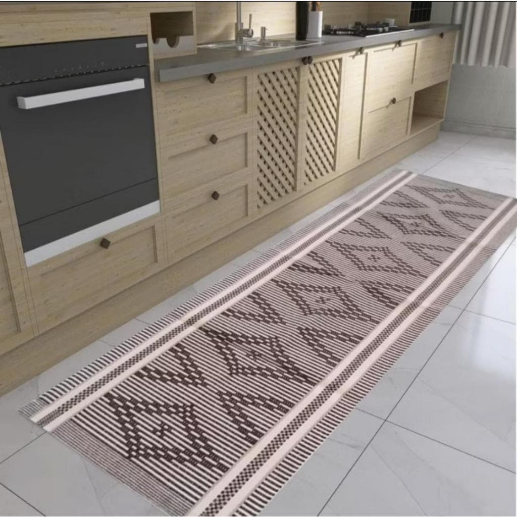 Passadeira Dallas 45x1,40 100% Algodão Premium Macia Elegante para Cozinha Corredor Lavanderia Quarto Moderna Luxo
